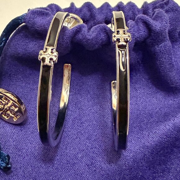 Elegant Silver Hoop Earrings - Picture 1 of 5